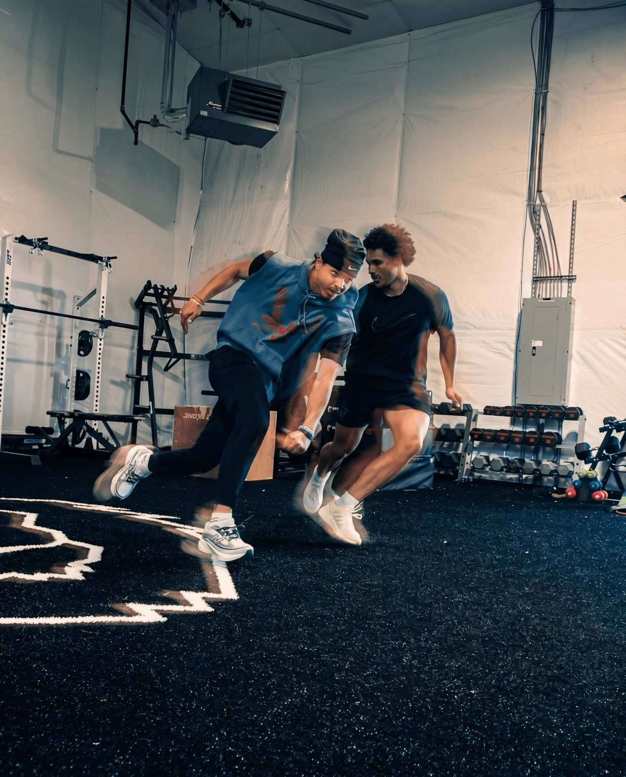 Athletes completing speed and movement training
